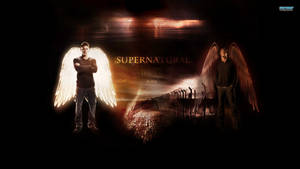 Supernatural Dam And Sam With Wings Wallpaper