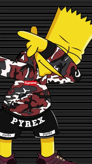 Bart Simpson Showing Off His Supreme Swag. Wallpaper WallpapersOK