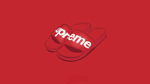 Supreme Brand Slide In Red Wallpaper