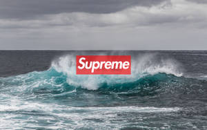 Supreme Logo On Sea Wallpaper