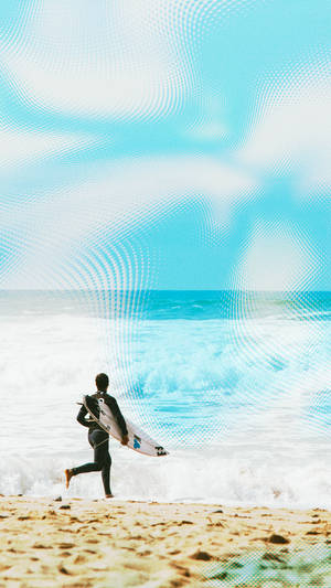 Surfing Blue Sky And Sea Wallpaper