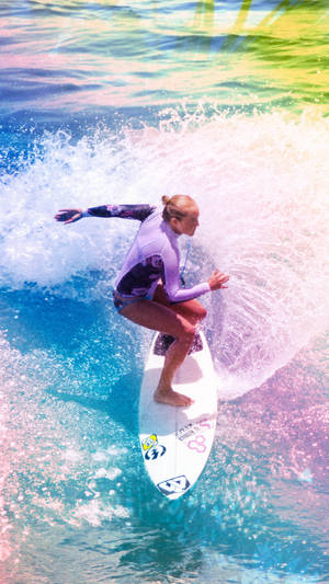 Surfing Rainbow Gradient Filter Wallpaper