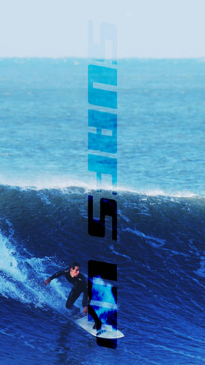Surfing Surfs Up Lettering Wallpaper