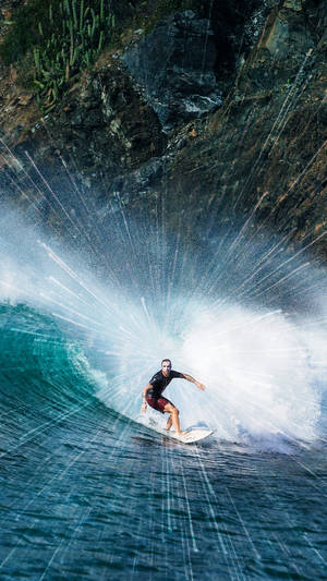 Surfing Tunnel Splash Effect Wallpaper