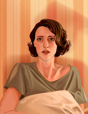 Surprised Expression Of Fleabag - Artistic Rendition Wallpaper