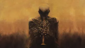 Surreal Art Creepy Creature With A Trumphet Wallpaper