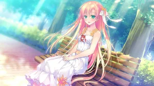 Sweet And Blushing Anime Girl Wallpaper