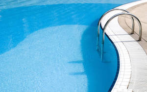 Swimming Pool White Blue Tiles Wallpaper