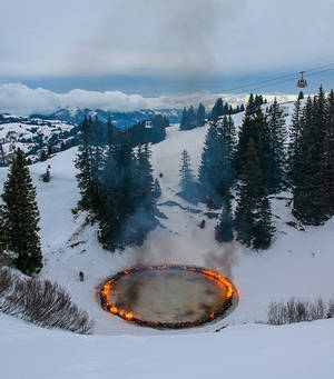 Swiss Alps Fire Wallpaper