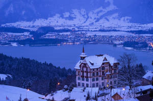 Swiss Alps Town Wallpaper