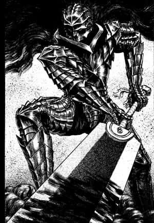 Sword Of Destiny: Guts Prepares For Battle In Berserk Manga Wallpaper