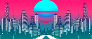 Synthwave City Digital Art Wallpaper