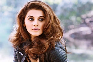 Taapsee Pannu Leather Jacket Wallpaper