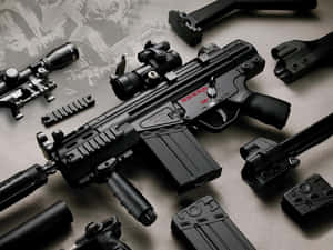 Tactical Rifleand Accessories Wallpaper