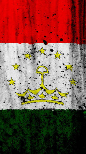 Tajikistan Flag With Black Ink Splashes Wallpaper