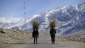 Tajikistan People White Mountain Wallpaper