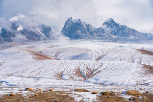 Tajikistan White Snowy Mountain Wallpaper