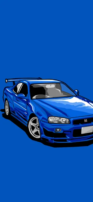 Take A Stunning Ride With A Blue Car Wallpaper