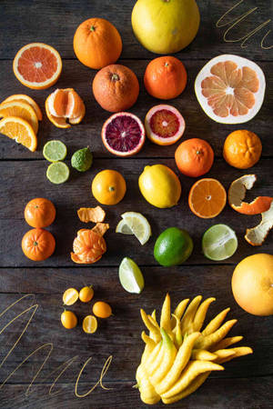 Tangelo Fruits Display Wallpaper