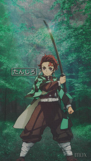 Tanjiro In A Forest Wallpaper