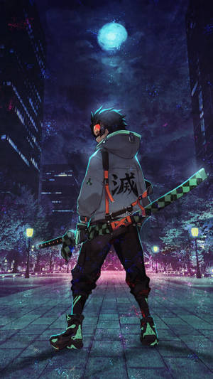 Tanjiro Pfp City Night Street Wallpaper