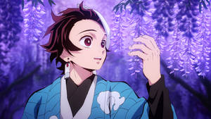 Tanjiro Pfp Purple Wisteria Flower Wallpaper