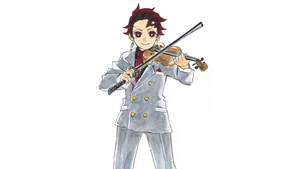 Tanjiro With Violin Wallpaper