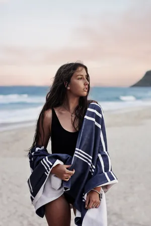 Tanned Beach Girl Portrait Wallpaper