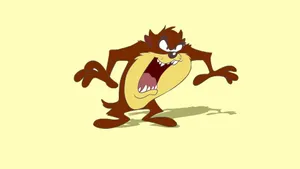 Tasmanian Devil Yellow Minimalist Wallpaper