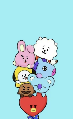 Tata And Friends Bt21 Wallpaper