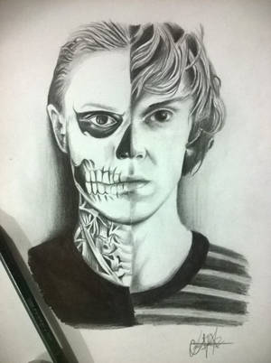 Tate Langdon Half Face Art Wallpaper