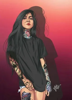 Tatted Baddie Girl Wallpaper