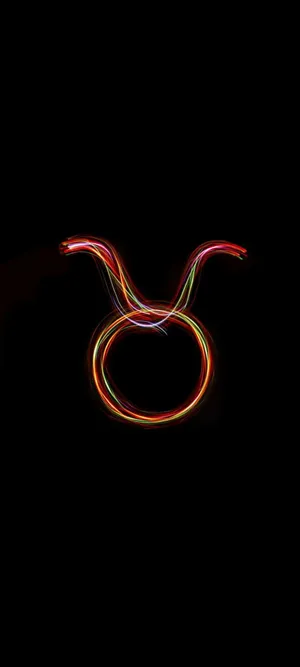 Taurus Colorful Neon Symbol Wallpaper