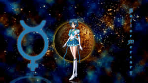 Taurus Sign With Sailor Mercury Wallpaper