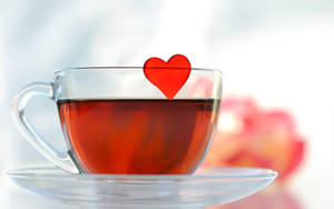 Tea Cup Heart Cute Desktop Wallpaper