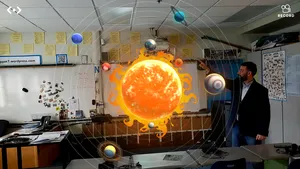 Teacher Teaching With Augmented Reality Wallpaper