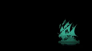 Teal Pirate Ship Wallpaper