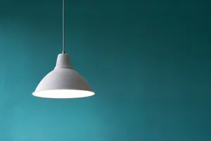 Teal Wall And Lamp Wallpaper
