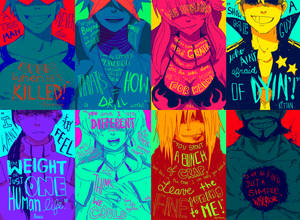 Team Gurren Lagann Neon Artwork Wallpaper