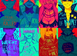 Team Gurren Lagann Neon Artwork Wallpaper