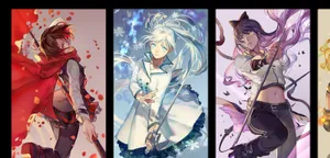 Team Rwby Ruby, Weiss And Blake Art Wallpaper
