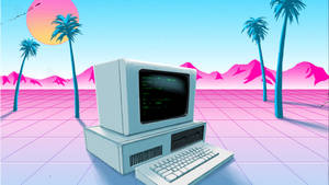 Technicolor Dream: A Vaporwave Keyboard Love Wallpaper