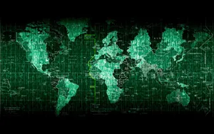 Technology Digital World Map Wallpaper