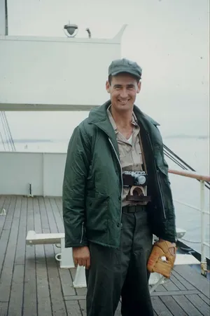 Ted Williams On A Boat Wallpaper