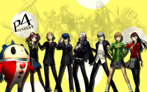Teddie With Persona 4 Heroes Wallpaper