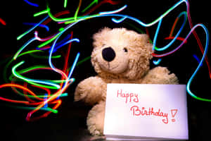 Teddy Bear Birthday Wishes Light Trails Wallpaper