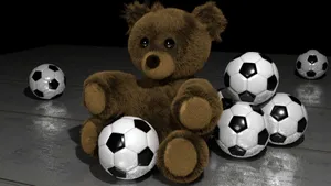 Teddy Bear Multiple Football Wallpaper