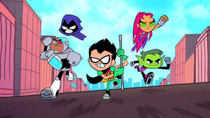 Teen Titans Furiously Running Wallpaper