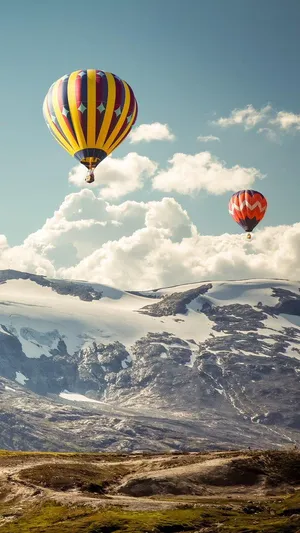 Telegram Mountain Balloons Wallpaper