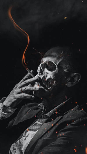 Tengkorak Jacket Smoking Wallpaper